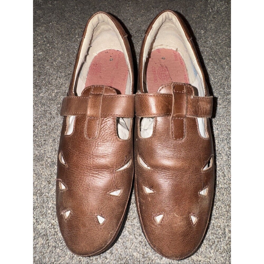 Propet Roamer Tripad Comfort Brown Leather Fisherman Strap Shoe Women Sz 10